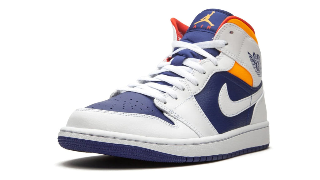 Air Jordan 1 Mid "Royal Blue / Laser Orange" – Grade School Sneakers