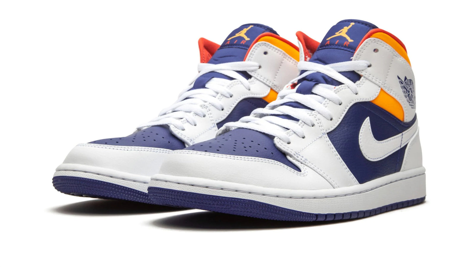 Air Jordan 1 Mid "Royal Blue / Laser Orange" – Grade School Sneakers