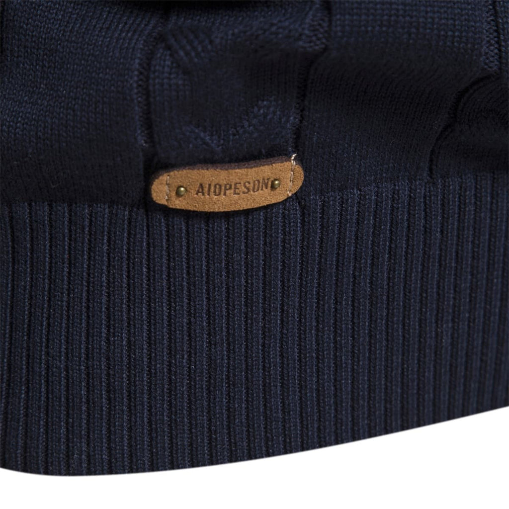 Men's Half-Zip Stand Collar Polo Sweater
